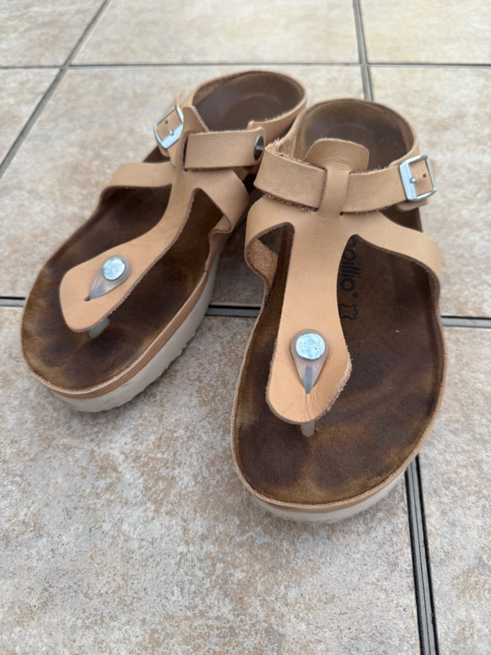 Papillio by Birkenstock Ashley platform flip-flop sandals.